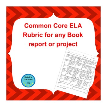 Preview of Common Core Rubric for any Book report or project- Grade 6, 7, 8
