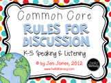 Common Core Rules for Discussion {Speak Up!} Speaking & Listening 1.a