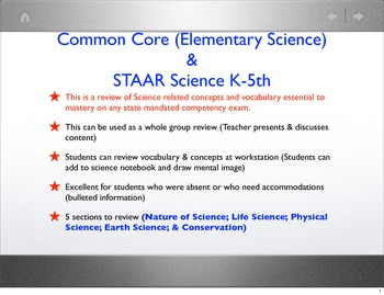 Preview of Common Core & STAAR Science_Vocabulary & Concepts