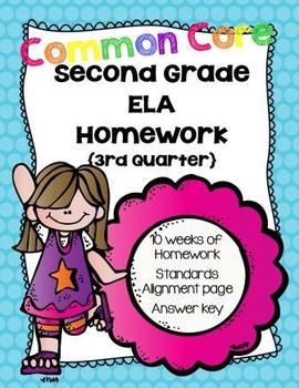 Preview of Common Core Second Grade Language Arts Homework-3rd Quarter
