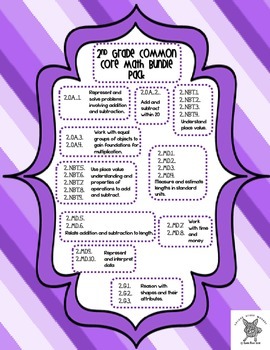 Preview of Common Core Second Grade Math Bundle Assessment!  CCSS