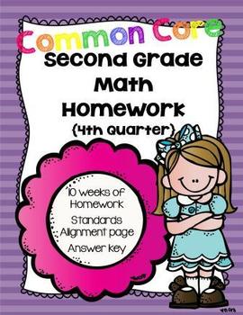 Preview of Common Core Second Grade Math Homework-4th Quarter