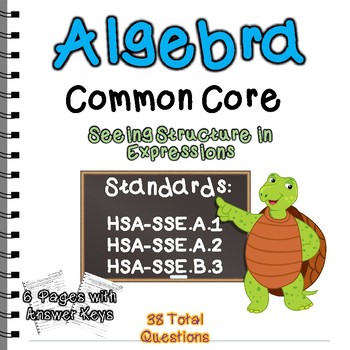 Preview of Algebra Common Core Seeing Structure in Expressions Standards Practice