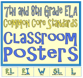 Preview of Common Core Seventh and Eighth Grade ELA Posters