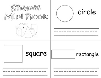 Preview of Common Core Shapes Mini Book Trace and Write