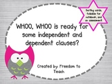 {Common Core} Sorting Independent & Dependent Clauses, assessment