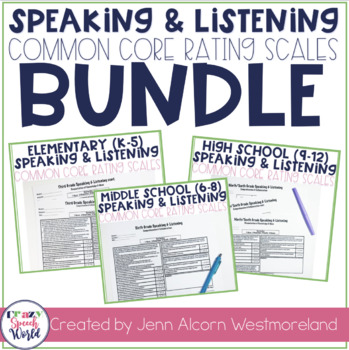 Preview of Common Core Speaking & Listening Rating Scales Bundle!