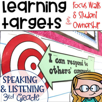 Preview of Common Core Speaking and Listening Learning Targets 3rd grade