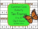 Common Core: Spring Butterfly {Ten Frames 0-20 Clip It Game}