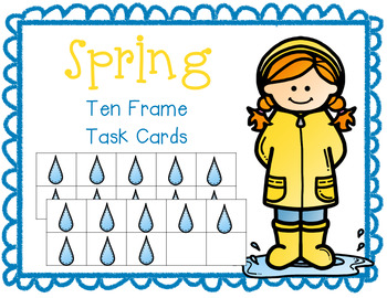 Preview of Spring Addition Ten Frame Task Cards