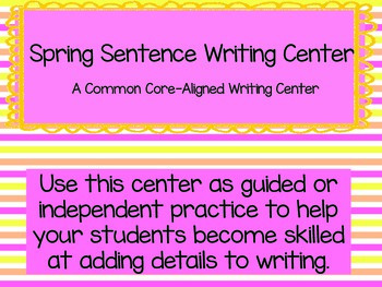 Preview of Common Core Spring Writing Center