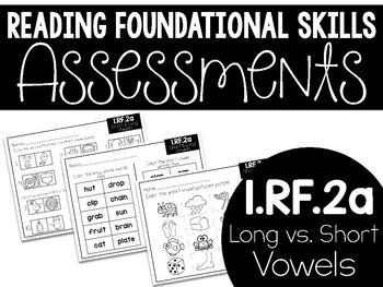 Preview of Common Core Standard Language Arts Assessment 1.RF.2a (Long vs. Short Vowel)