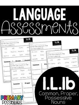 Preview of Common Core Standard Language Arts Assessment 1.L.1 (1.L.1b)