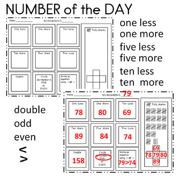 Preview of Number of the Day 2nd Grade Math