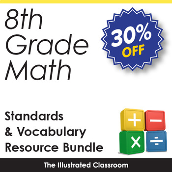 Preview of 8th Grade Math Common Core Standards (CCSS) I Can Statements & Vocabulary Bundle