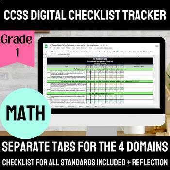 Preview of Common Core Standards Checklist | 1st Grade Math | DIGITAL