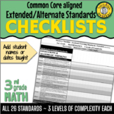 3rd Grade Extended Standards Checklist MATH Special Ed | E