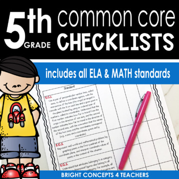 Common Core Standards Checklist-Fifth Grade by Bright Concepts 4 Teachers