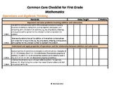 Common Core Standards Checklist First Grade - Math