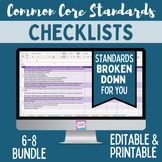 Common Core Standards Checklist - Sixth, Seventh, & Eighth