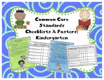 Preview of Common Core Standards Checklists and Posters Kindergarten