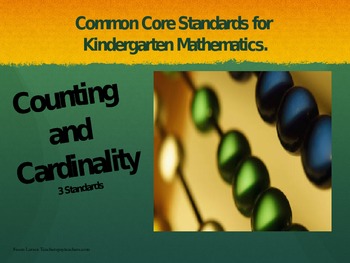 Preview of Common Core Standards; Counting and Cardinality Kindergarten