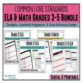 Grades 3, 4, & 5 ELA & Math Common Core Checklists Bundle 