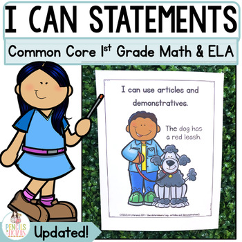 Preview of Common Core ELA & MATH Standards I Can Statements for First Grade