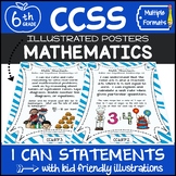 Common Core Standards I Can Statements for 6th Grade MATH