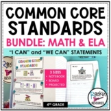 4th Grade Common Core Standards "I can" and "We can" State