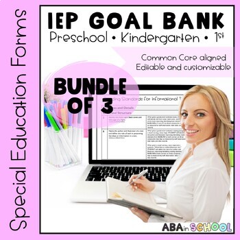 Preview of IEP Goals and Objectives Tracking IEP Goal Bank BUNDLE for Smart Goals tracking