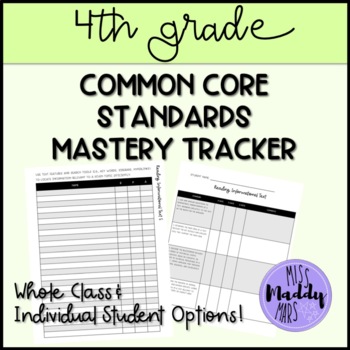 Preview of Common Core Standards Mastery Data Tracker-- Class & Individual Student Lists