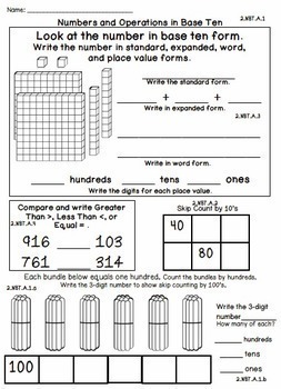 2nd Grade Common Core: Standards Math Assessments Second 100% Aligned
