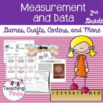 Preview of 2nd Grade Measurement and Data Activities w Telling Time, Counting Coins & More
