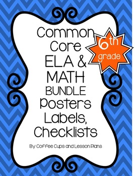 Preview of Common Core Standards Math and ELA Grade 6 BUNDLE