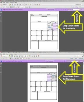Preview of Common Core Standards Math with Drop Down Lesson Unit Plan Template