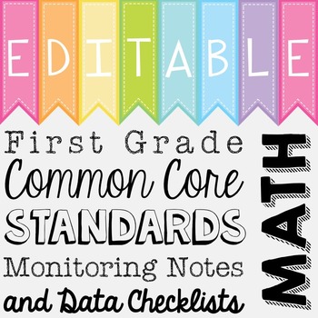 Preview of Common Core Standards Monitoring Notes - First Grade Math