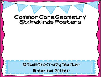 Preview of Common Core Standards Posters-Geometry