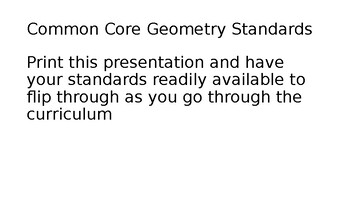 Preview of Common Core Standards Printables Geometry