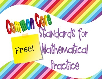 Preview of Common Core Standards for Mathematical Practice in I Can Statements