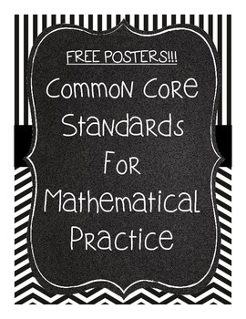 Preview of Common Core Standards for Mathematical Thinking Posters- FREE