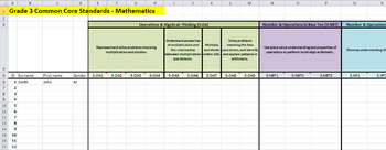 Preview of Common Core State Standards Maths Tracking Sheet