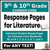 Response Pages for ANY Literature - for Grades 9 & 10 Comm