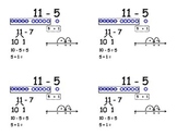 Common Core Subtraction Flashcards - subtracting five and four