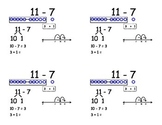 Common Core Subtraction Flashcards - subtracting six and seven