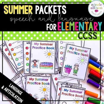Preview of Common Core Summer Packets for Speech and Language