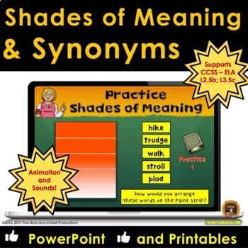 Preview of Shades of Meaning and Synonyms POWERPOINT Lessons and WORKSHEETS
