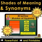 Shades of Meaning and Synonyms POWERPOINT Lessons and WORKSHEETS