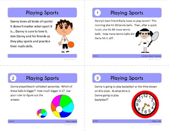 Math Task Cards Second Grade Math Common Core - All Math Standards Covered
