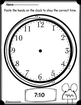 Telling Time To The 5 Minutes Worksheets by Nastaran | TpT